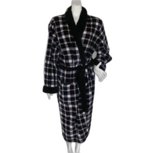 STATE O MAINE Robe, OS, Fleece, Plaid, Long sleeves, Pockets, Sash belt